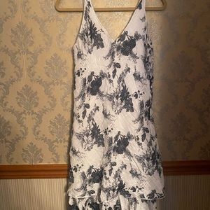 White and Black Floral Dress